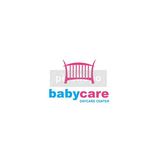 Pink Crib Daycare - Pixellogo