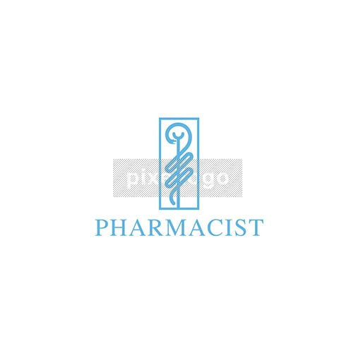 Pharmacist Caduceus - Pixellogo
