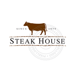 Classic Steak house logo - cow logo | Pixellogo