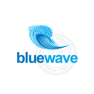 Pixel Wave Logo - Blue wave
