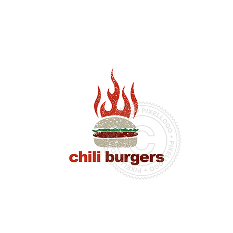 Chili Ham Burger Fast Food Restaurant - Pixellogo