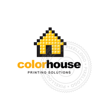 Pixel House Logo -  pixellated house design | Pixellogo