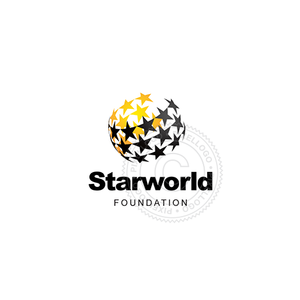 Star Globe Logo - Golden Stars - Pixellogo