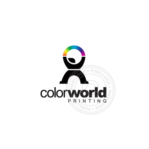 Print Shop - Man Playing With Colors - Pixellogo