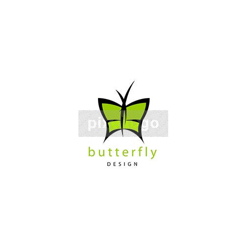 Green Butterfly - Pixellogo