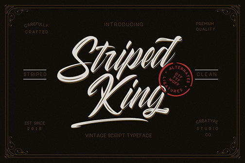 Striped King Handlettering Script free font - Pixellogo