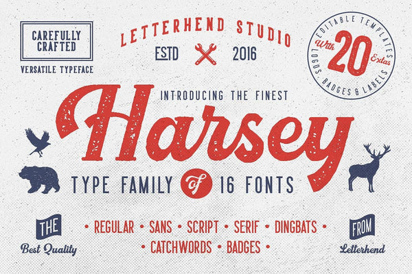 Harsey typeface Free Font - Pixellogo