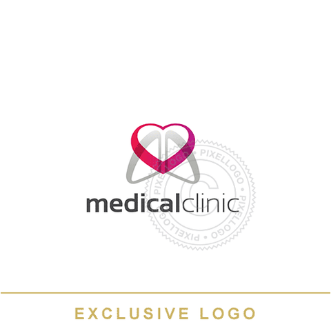 Medical Clinic Heart Logo - Pixellogo