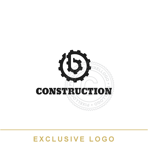 Gear Construction Logo - Pixellogo