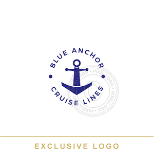 Cruise Line Anchor logo - Pixellogo