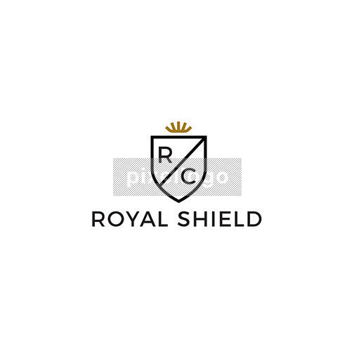 Gold Crown With Shield - Pixellogo