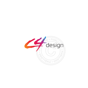 C4 Design brush text - Pixellogo