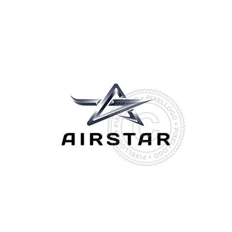 Star Logo - Silver Star with wings | Pixellogo