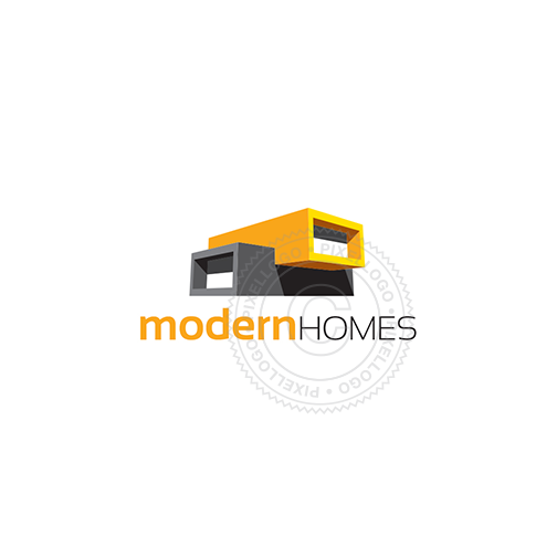 Modular house logo - Modern logo design - Pixellogo