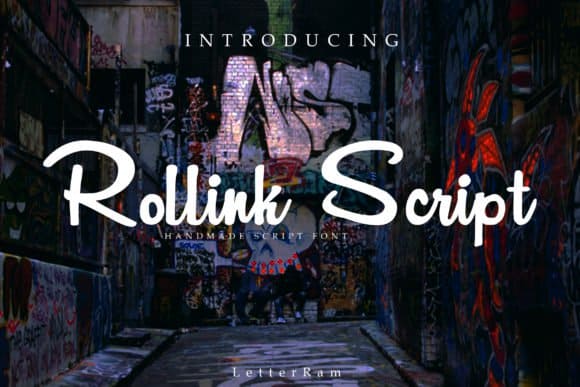 Rollink script Free Font - Pixellogo